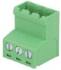Terminal block, with insulating barriers, 3 pins, 20A, bulk mounting