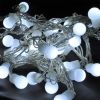 LED christmas lights type rope with balls, 5.5m, 50LEDs, cool white - 1