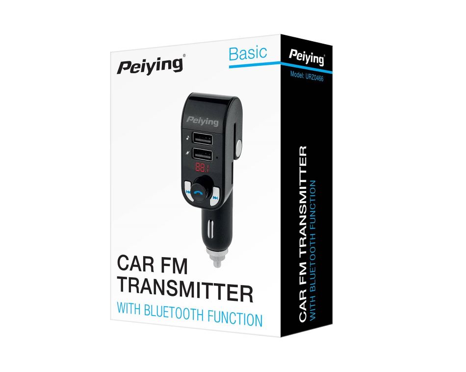 MP3-FM трансмитер за автомобил, LED, USB, MicroSD, Bluetooth, URZ0466, Peiying