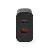 Phone charger, USB and USB Type-C, 65W, black, NEDIS
 - 2