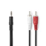 Cable stereo 3.5mm/M-2xRCA/M, black, 2m