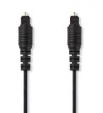 Оптичен кабел TosLink/M - TosLink/M, 1m, черен, PVC, CAGP25000BK10, NEDIS