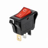 Rocker превключвател, 2 позиции, OFF-ON, 15A/250VAC, отвор 28x13.5mm, червен, с лампа