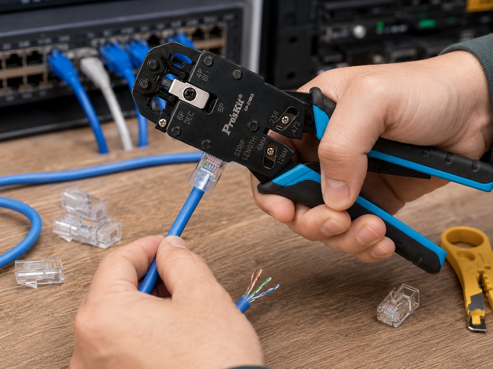 Клещи CP-376KX, за кербоване на LAN букси, 8P8C - RJ45, 6P6C - RJ12, PRO'S KIT