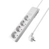 4-way Power strip, schuko, 3m cable, with switch, white, BY72-00243 - 1