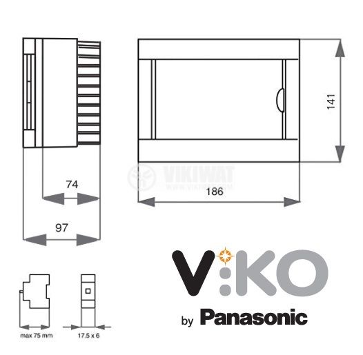 Fuse box for surface mounting, 6 module, 90912106 VIKO - 2