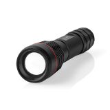 LED Flashlight, 200m, 1000lm, rechargeable battery, USB-C, black, NEDIS, LTRR11WBK