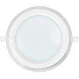 LED panel 16W, 220VAC, 1280lm, 6400K, cool white, ф200mm, recessed, glass frame, BL03-1620
