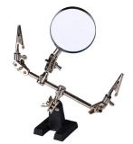 Helping stand tool with magnifying glass and clips, 5x, 60mm