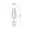 LED filament bulb, 6W, E27, ST64, 230VAC, 540lm, 2200K, extra warm white, amber, pear shape, BB46-00620
 - 4