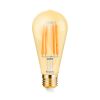 LED filament лампа, 6W, E27, ST64, 230VAC, 540lm, 2200K, топлобяла, amber, капка, BB46-00620 - 1