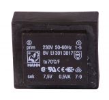 Трансформатор за печатен монтаж 230 / 7.5 VAC, 0.5 VA