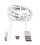 MicroUSB cable with magnetic(magsafe) connector, silver, 1.2m - 2 - Vikiwat MicroUSB cable with magnetic(magsafe) connector, silver, 1.2m - 2