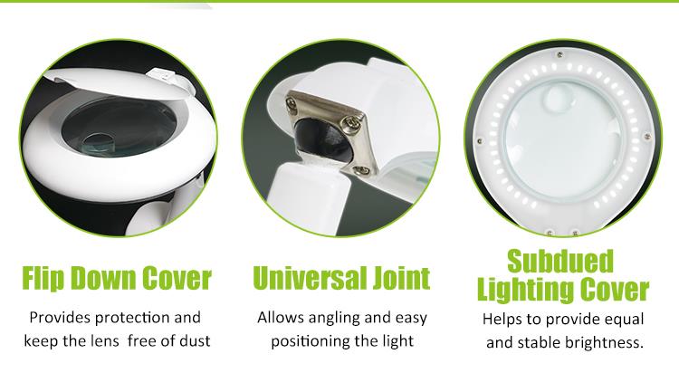 Desk lamp with magnifying glass, 220VAC, 6W, x1.75 and x4, MA-1013MF, PRO'S KIT