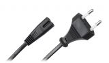 Power cable 2x0.75 mm, 1.8m with plug CEE 7/16 (C), black, KPO2771C