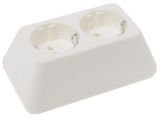 Power Outllet Strip Without Cable, 250 VAC, 16 A, white, double
