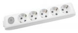 5-way Power Socket Block without cord, with switch, 16A, 250V, white, X-tendia, Panasonic, WLTA0450-2WH