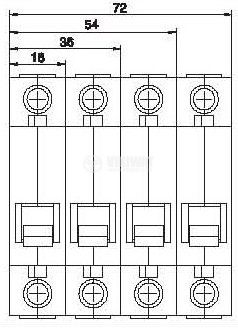 Предпазител, автоматичен, триполюсен, 3x25A, DZ47, C крива, DIN шина - 2