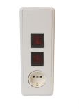Electric switch for boilers, 2switches+1plug, 16A , 250VAC, built in mounting