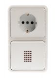 Electric switch for boilers, 1switch+1plug, 16A , 250VAC, built in mounting, with light indication