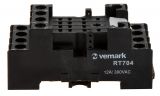 Relay socket RT704 DIN rail 300VAC/12A 14pin, with screw terminals 
