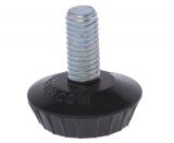 Plastic foot, ф27.5x28mm, for the loudspeaker, M8mm, black, with bolt