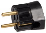 Electrical Schuko Plug, 220VAC,16A, PVC, 90°, brass