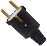 Electrical Schuko Plug, 16A, 250VAC, rubber