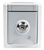 Electrical contact with lockable cover, single, 16A, 250VAC, IP54, for external mounting, gray, shuko - 3