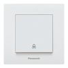Electric switch with bell symbol, Karre Plus, Panasonic, 250 VAC, 10A, white, push button, WKTC0019-2WH - 1