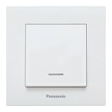 One-way switch, complete, Karre Plus, Panasonic, 10A, 250VAC, white, illuminated, WKTC0002-2WH
