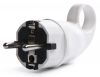 Electrical Schuko Plug, 220VAC, 16А, PVC, 90°, white, for UPS - 1