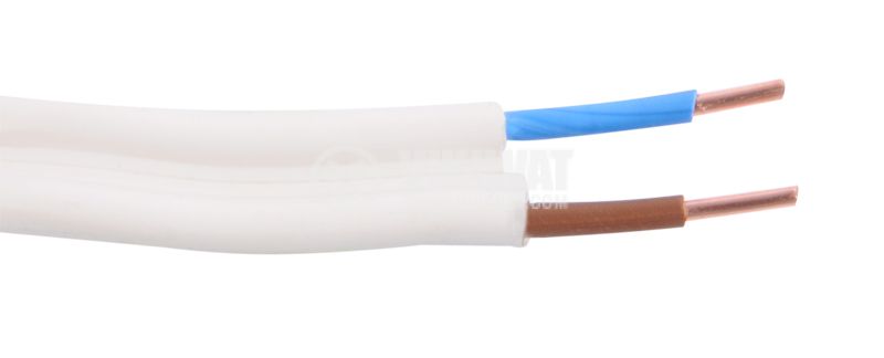 Силов мостов кабел ПВВ-МБ1 2х2.5mm2 бял
