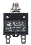 Resettable Thermal Circuit Breaker , W54-XB1A4A10-15, 15A , 250 VAC