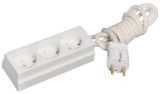 3-way Power Outlet Strip, 3m cable, bakelite, white, TODI 35933