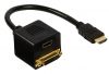 Adapter, HDMI/m-DVI/f + HDMI/f, 0.3m