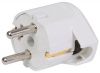 Electrical Schuko Plug, 250VAC, 16А, PVC, 90°, white, for UPS