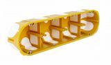 4-gang mounting junction box KPL 64-50/4LD_NA, for plasterboard walls, yellow, Kopos Kolin