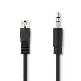 Cable, DIN5/M - 3.5mm, stereo, 2m, CAGL20100BK20, NEDIS
