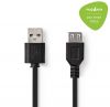 Cable, USB-A/m - USB-A/f, 3m, black, CCGT60010BK30, NEDIS - 1