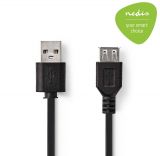 Cable, USB-A/m - USB-A/f, 3m, black, CCGT60010BK30, NEDIS