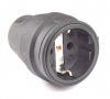 Mains rubber socket, 16А, 250V, black, atra 1329 - 1