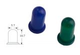 Muff for miniature lamp ф5.7mm х 10.7mm green/blue silicone