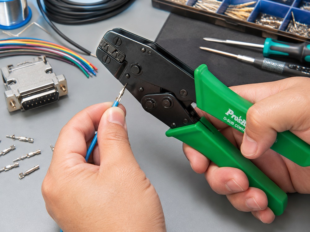 Клещи за кербоване на неизолирани кабелни обувки, 0.05~1mm2, 608-384N, PRO'S KIT