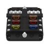 Car fuse holder with cover, 6 sockets, LED indication - 2