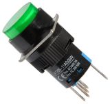 Button Light Switch type RAFI LA139S-11AD 24VAC/DC SPDT - NO+NC green