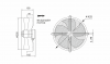 Fan, industrial, axial Ф350mm, 3270m3 / h, 100W, FDA-4E-350S, 220VAC - 7