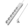 6-way Power Strip, 1.5m cable, with switch, white, BY72-00261 - 1