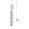 6-way Power Strip, 1.5m cable, with switch, white, BY72-00261 - 2