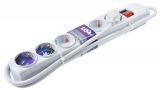 6-way Power Strip, 1.5m cable, with switch, white, LEXA